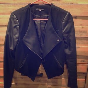Leather 2-tone jacket